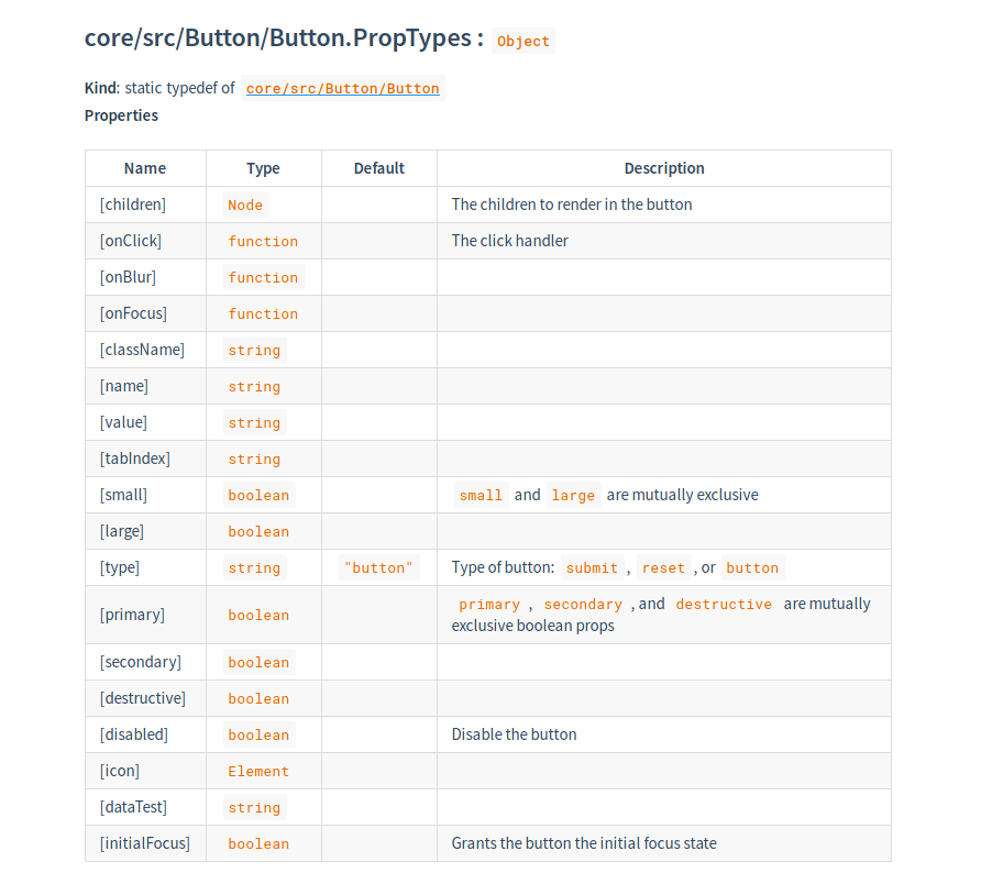 DHIS2 UI Button PropTypes