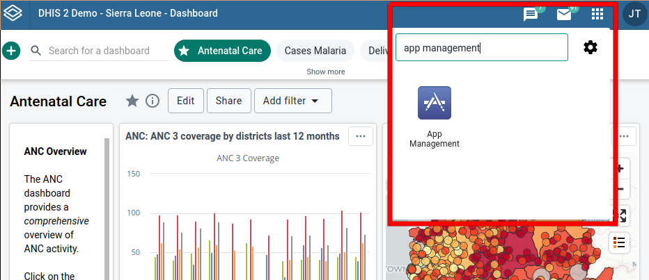 Searching for the app management application