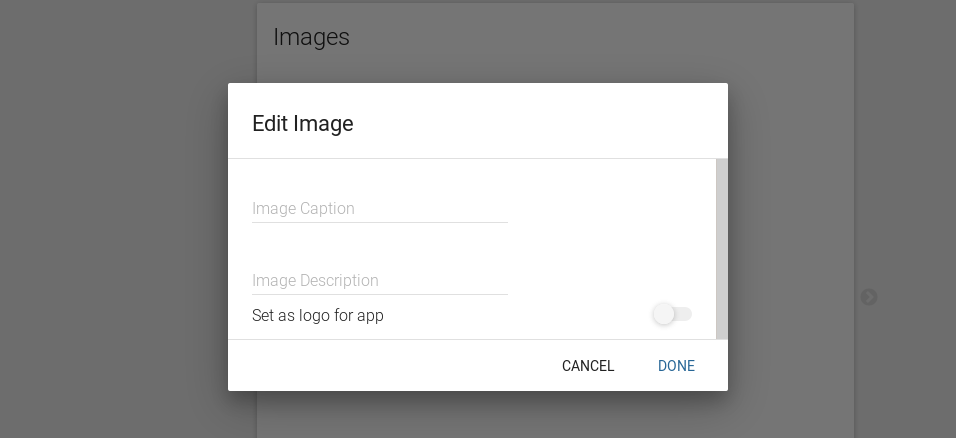 Image edit modal