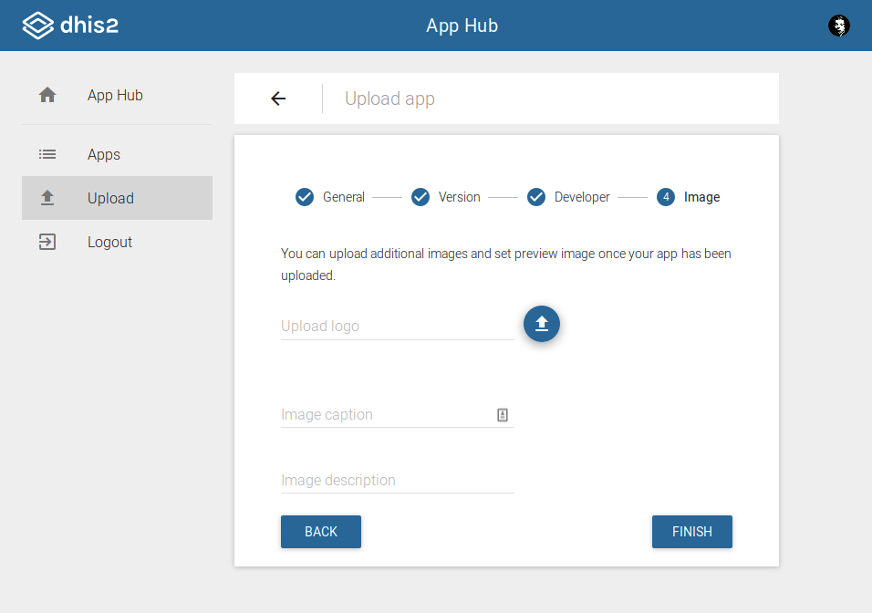 App Hub upload image information