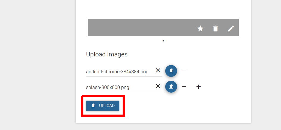 Uploading selected images