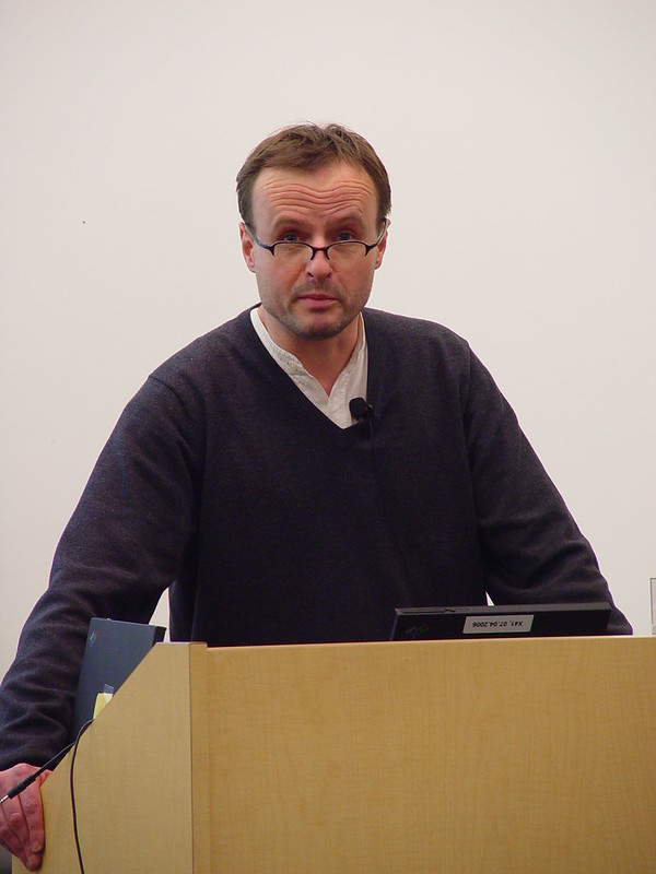 Håkon Wium Lie at a conference in California. [Image by Franco Folini]