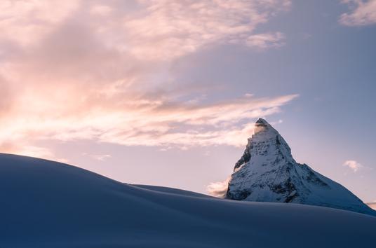 Picture of snow on a mountain top